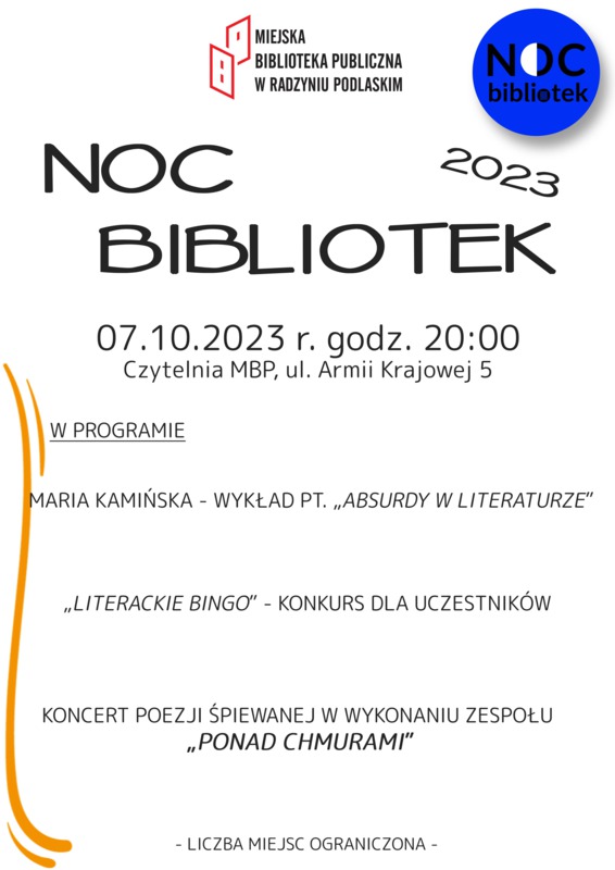 Noc bibliotek 2023