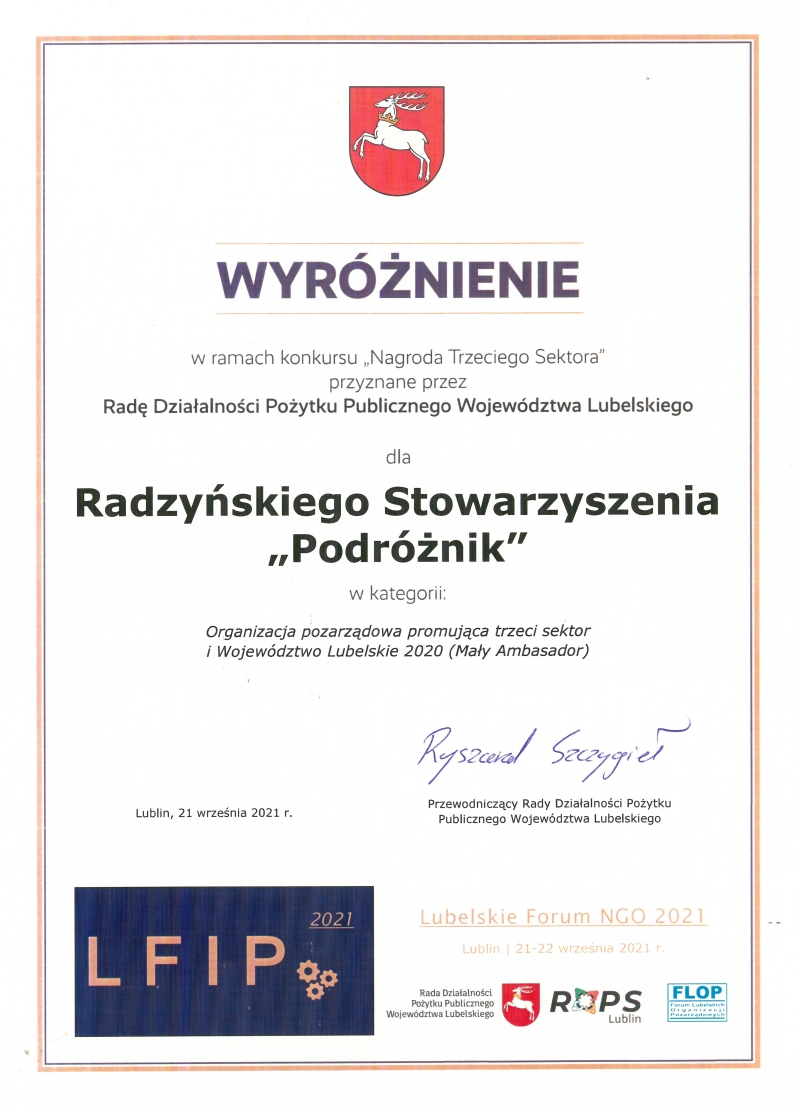 podróżnik wyróżnienie