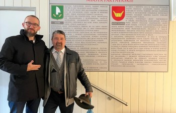 Wizyta gości z Węgier - piątek. Burmistrz Jakub Jakubowski i Wiceburmistrz Miasta Egyek Kálmán Tardi